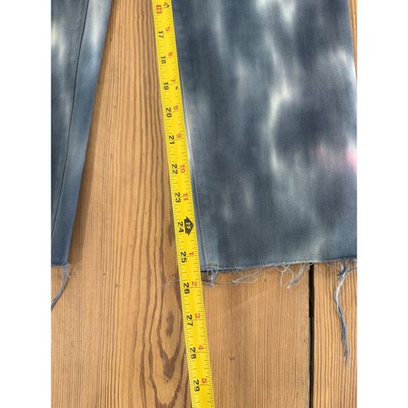 Women's PacSun High Rise Straight Tie Dye Jeans Ankle Cropped 28 Gray Pink Green - Picture 7 of 7